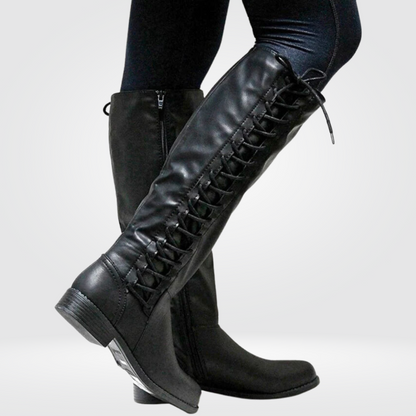 Kniehohe Stiefel für Damen | Premium-Leder, rutschfeste Sohle | Winter