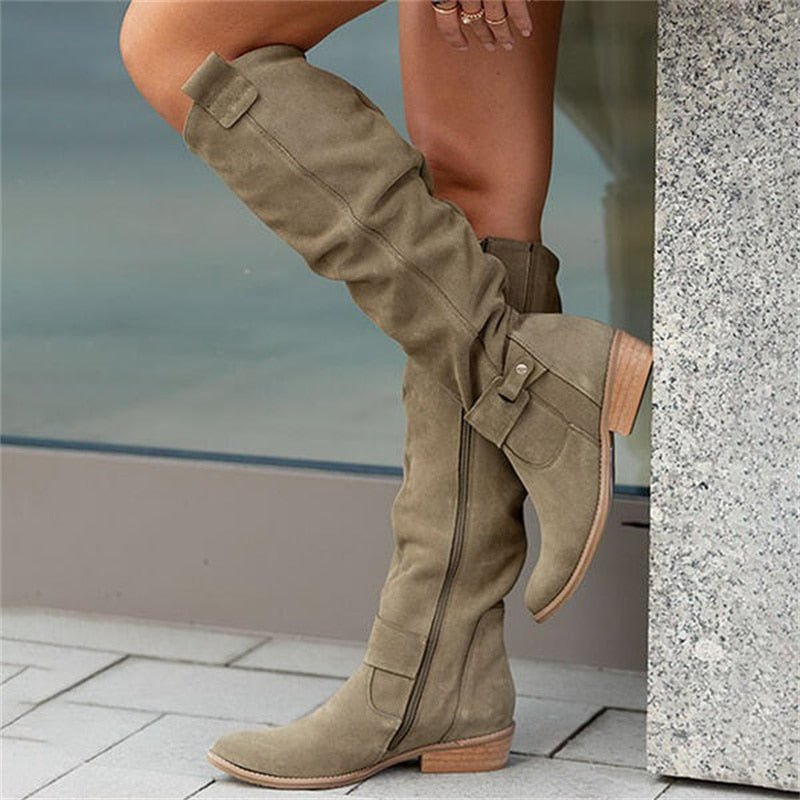 Kniehohe Stiefel für Damen | Reißverschluss, Winter