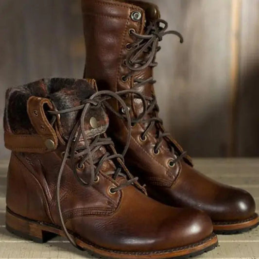 Knöchelhohe Lederstiefel für Damen | Flexible Passform,