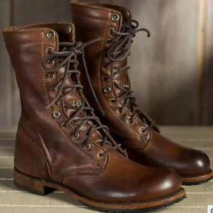 Knöchelhohe Lederstiefel für Damen | Flexible Passform,