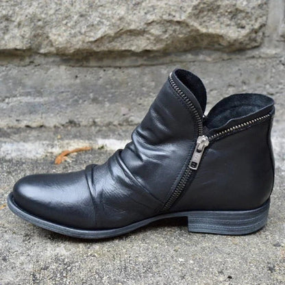 Kunstlederstiefel für Damen | Reißverschluss-Design