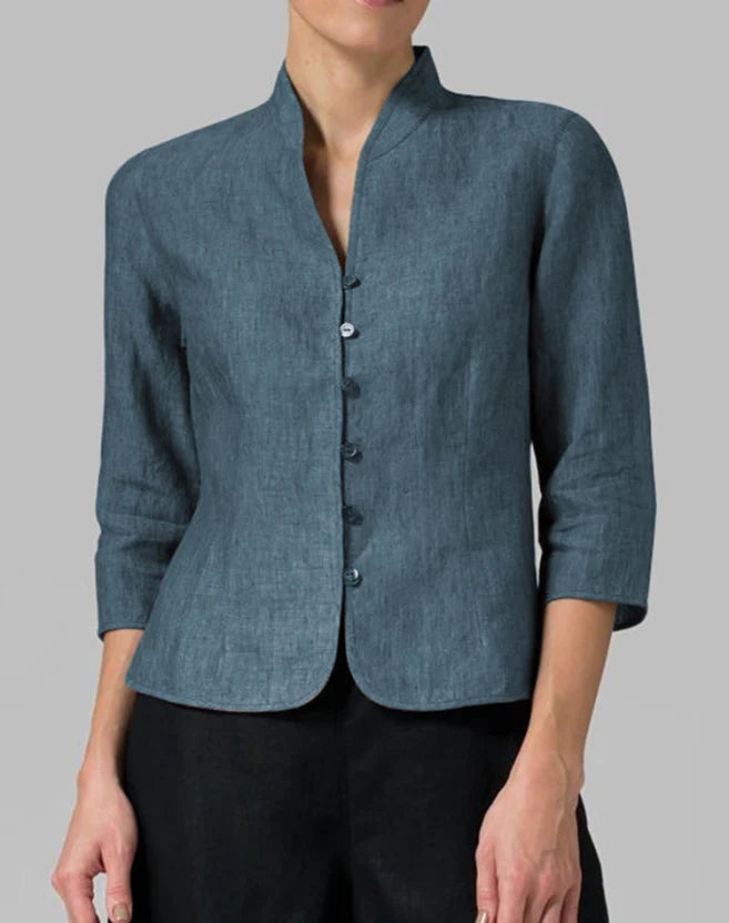 Kurzjacke Damen | Stehkragen & Knopfleiste