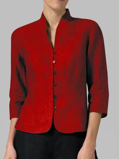 Kurzjacke Damen | Stehkragen & Knopfleiste