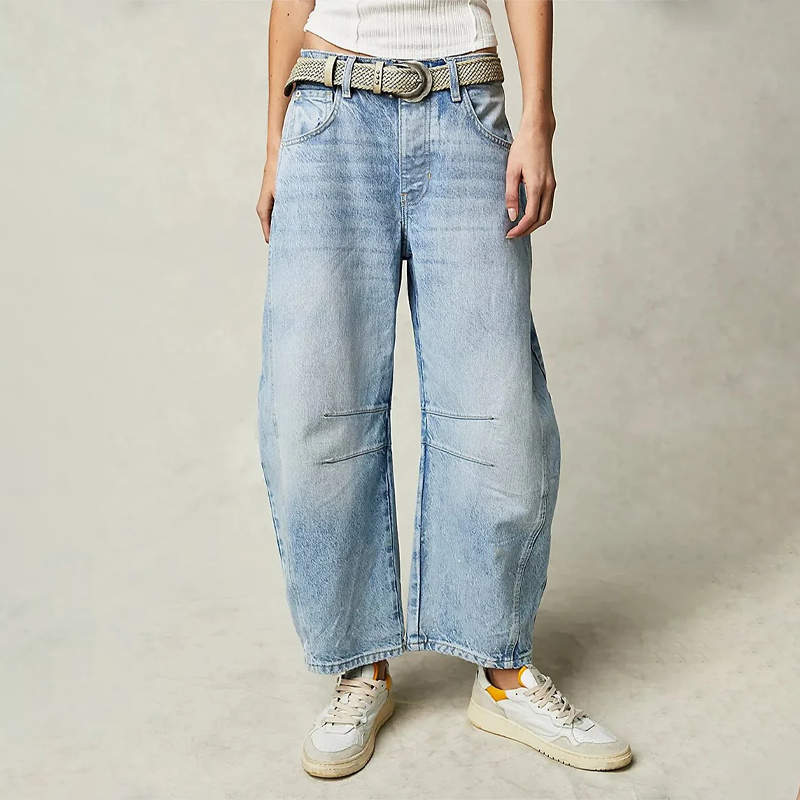 Damen Ausgestellte-Bein Jeans Dehnbar Stretch Taschen Reißverschluss 7