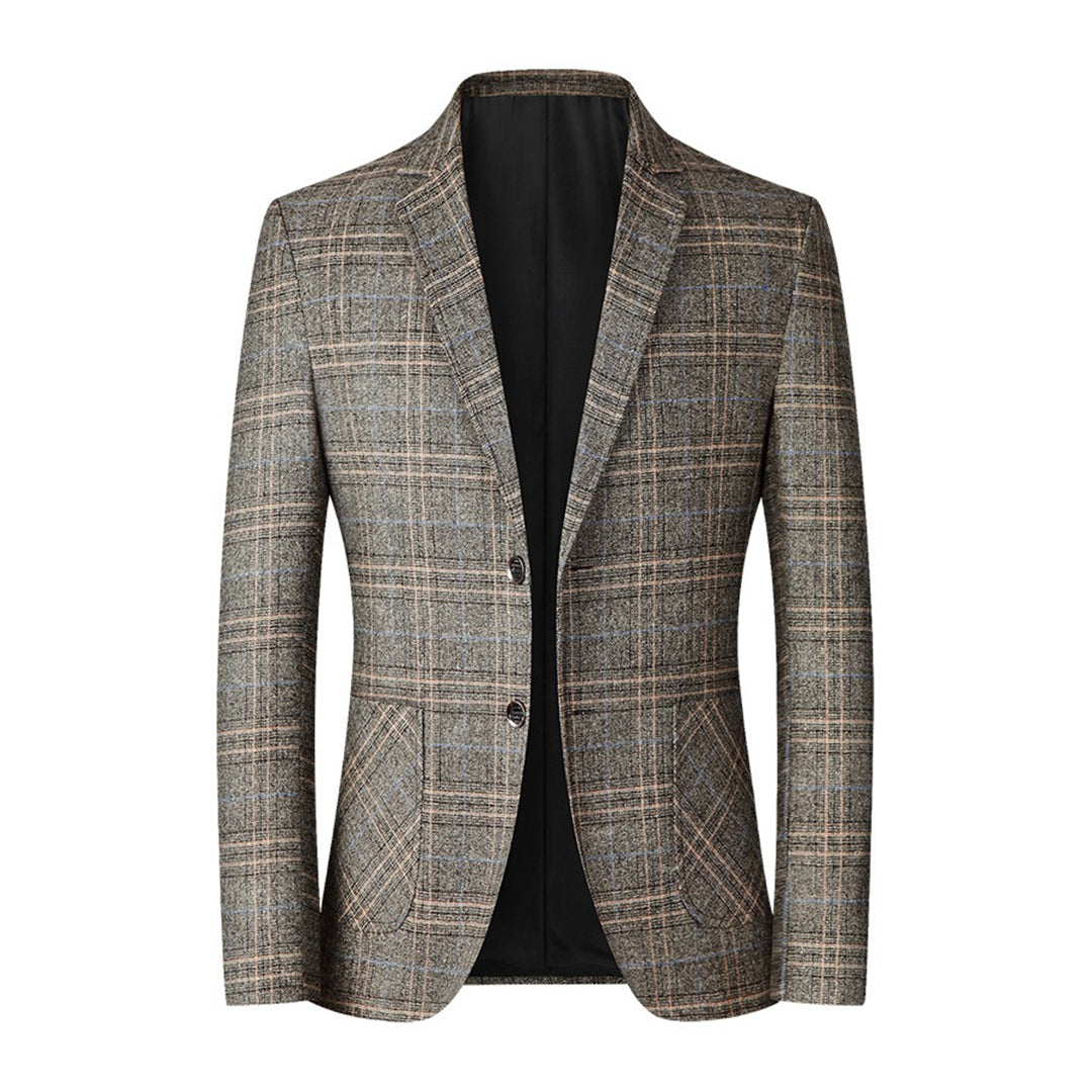 Langarm Blazer Herren | Karo-Muster & Slim Fit