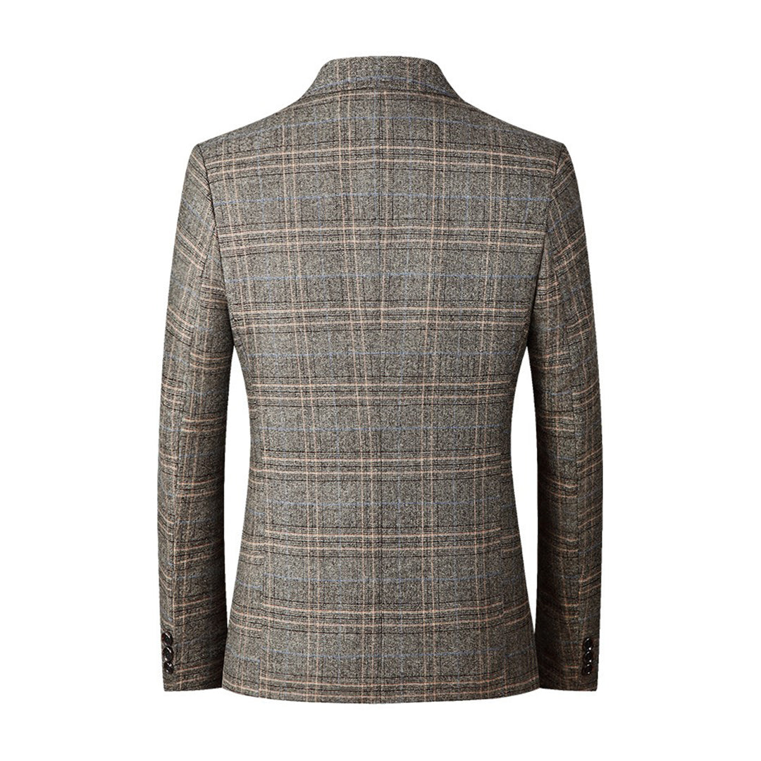 Langarm Blazer Herren | Karo-Muster & Slim Fit