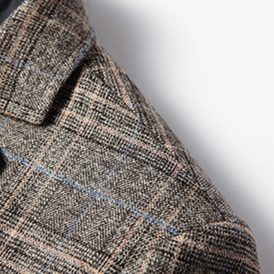 Langarm Blazer Herren | Karo-Muster & Slim Fit