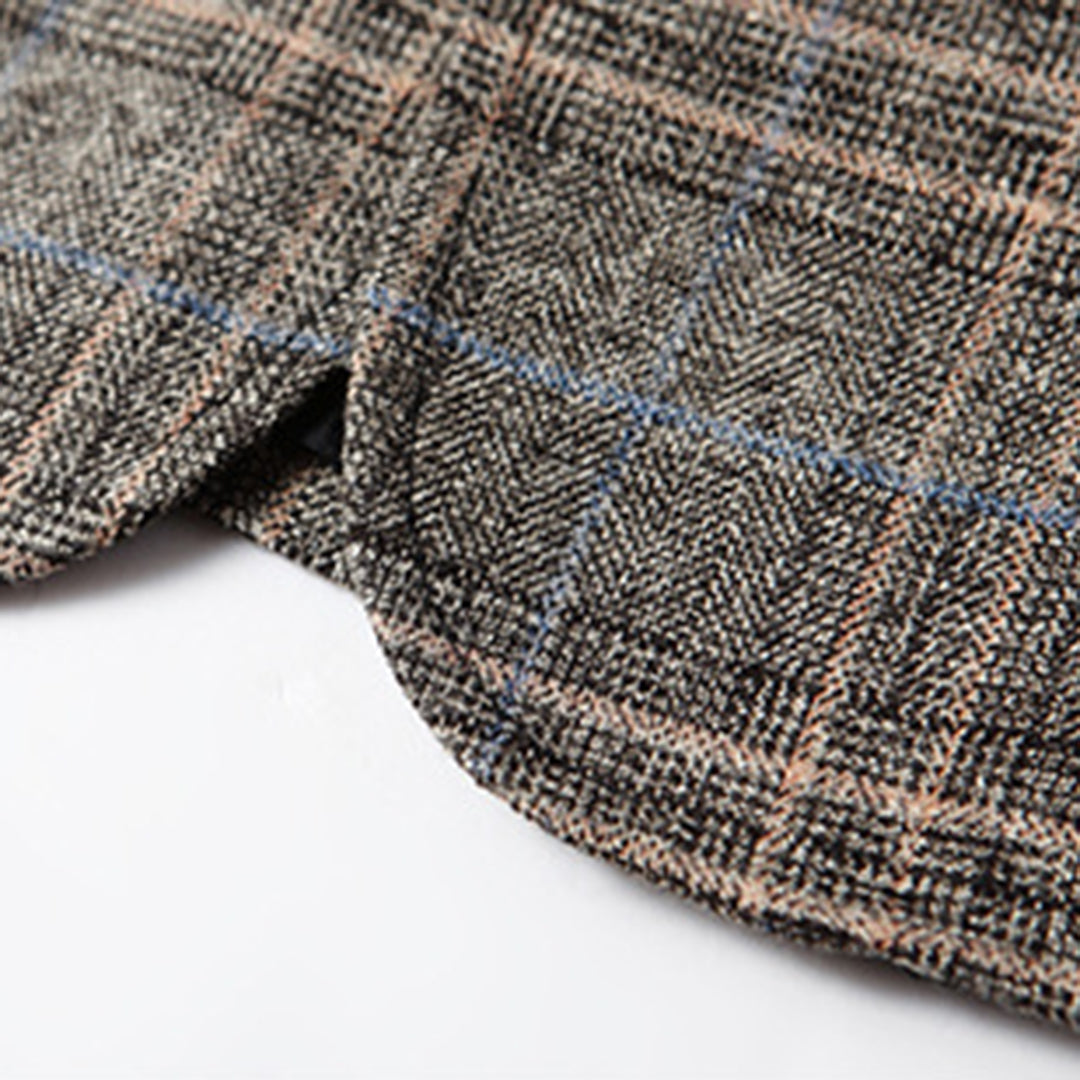Langarm Blazer Herren | Karo-Muster & Slim Fit