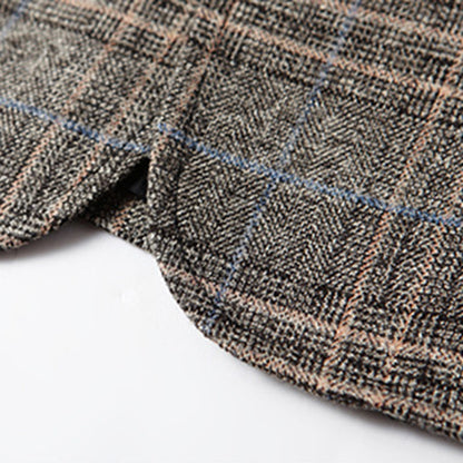 Langarm Blazer Herren | Karo-Muster & Slim Fit