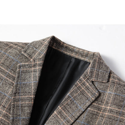 Langarm Blazer Herren | Karo-Muster & Slim Fit