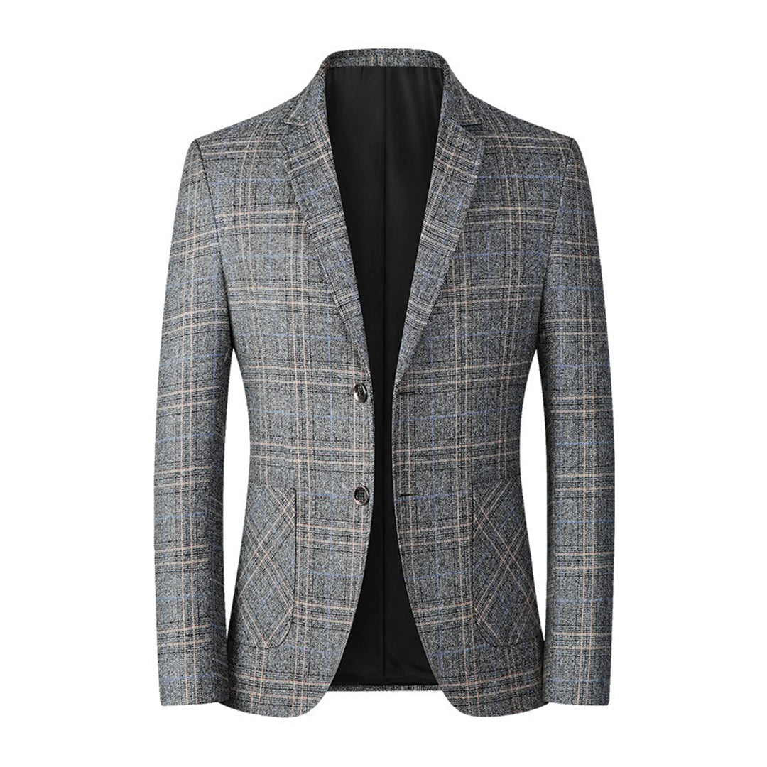Langarm Blazer Herren | Karo-Muster & Slim Fit