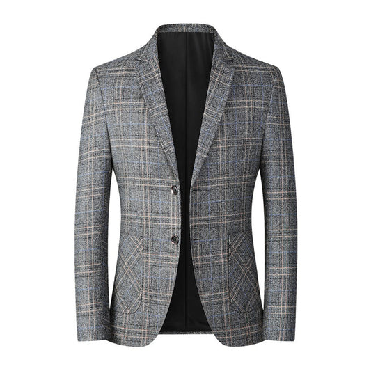 Langarm Blazer Herren | Karo-Muster & Slim Fit