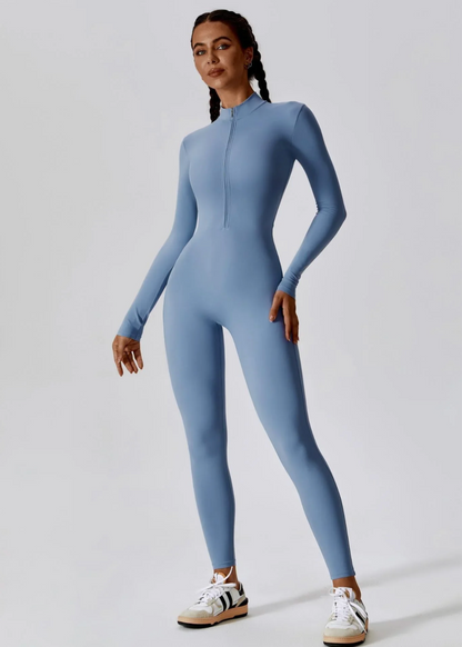 Langarm Jumpsuit Damen | Figurbetont & Frontzipper