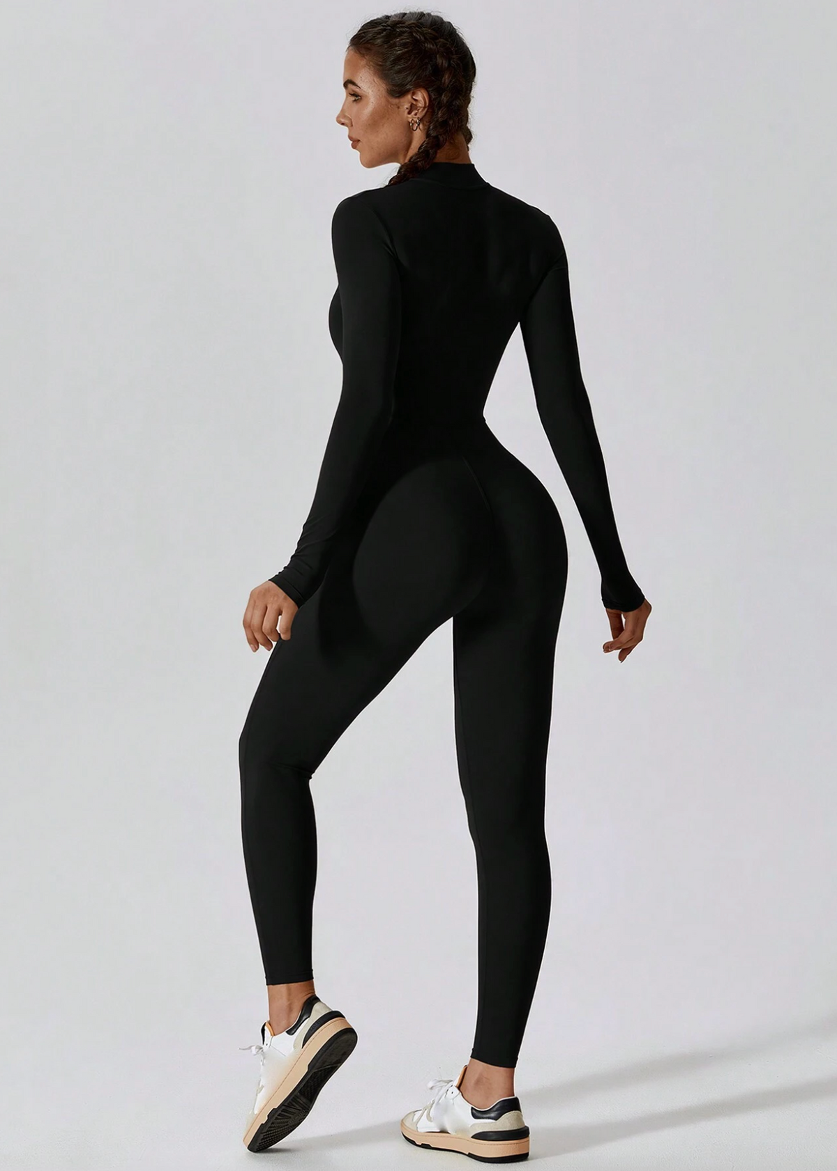 Langarm Jumpsuit Damen | Figurbetont & Frontzipper