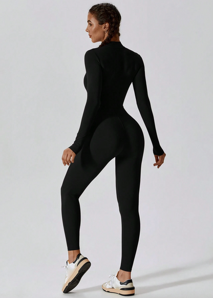 Langarm Jumpsuit Damen | Figurbetont & Frontzipper