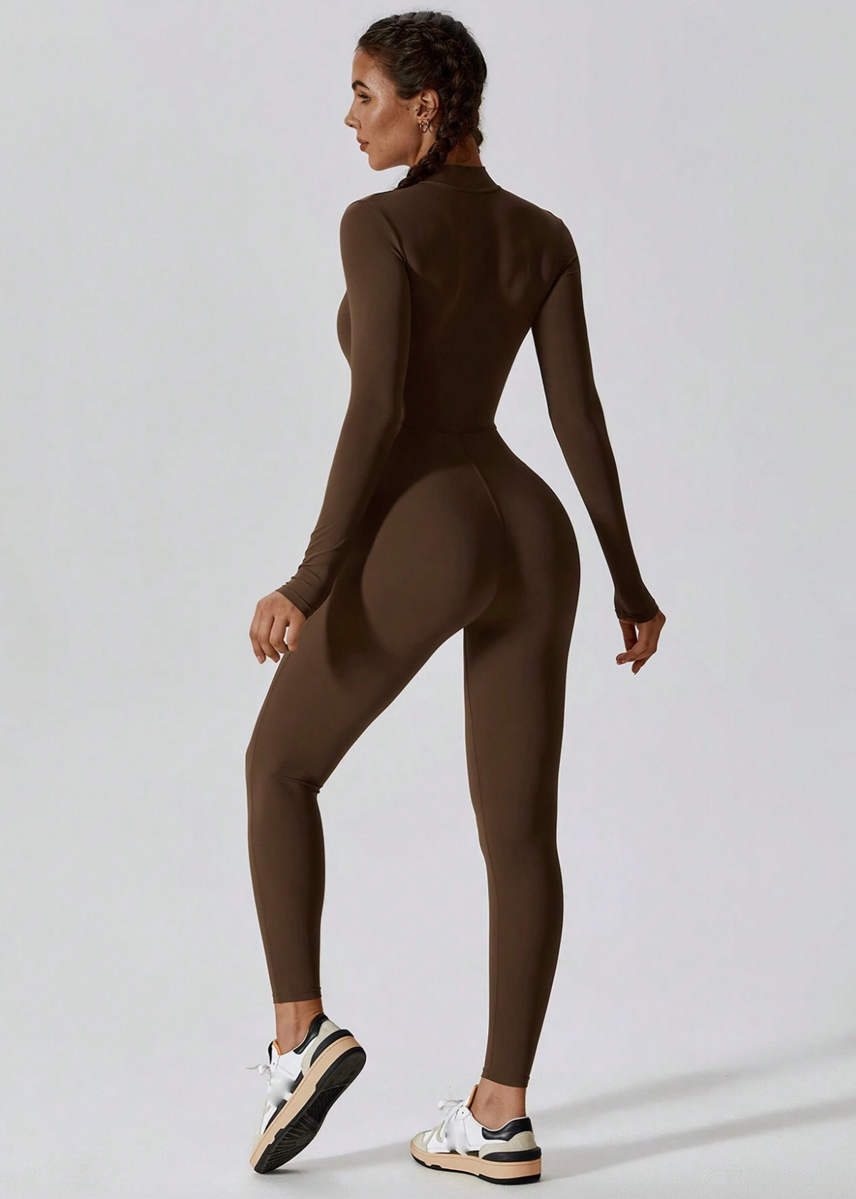 Langarm Jumpsuit Damen | Figurbetont & Frontzipper