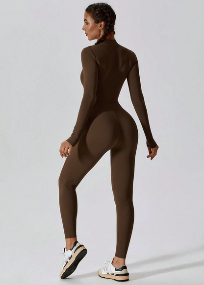 Langarm Jumpsuit Damen | Figurbetont & Frontzipper