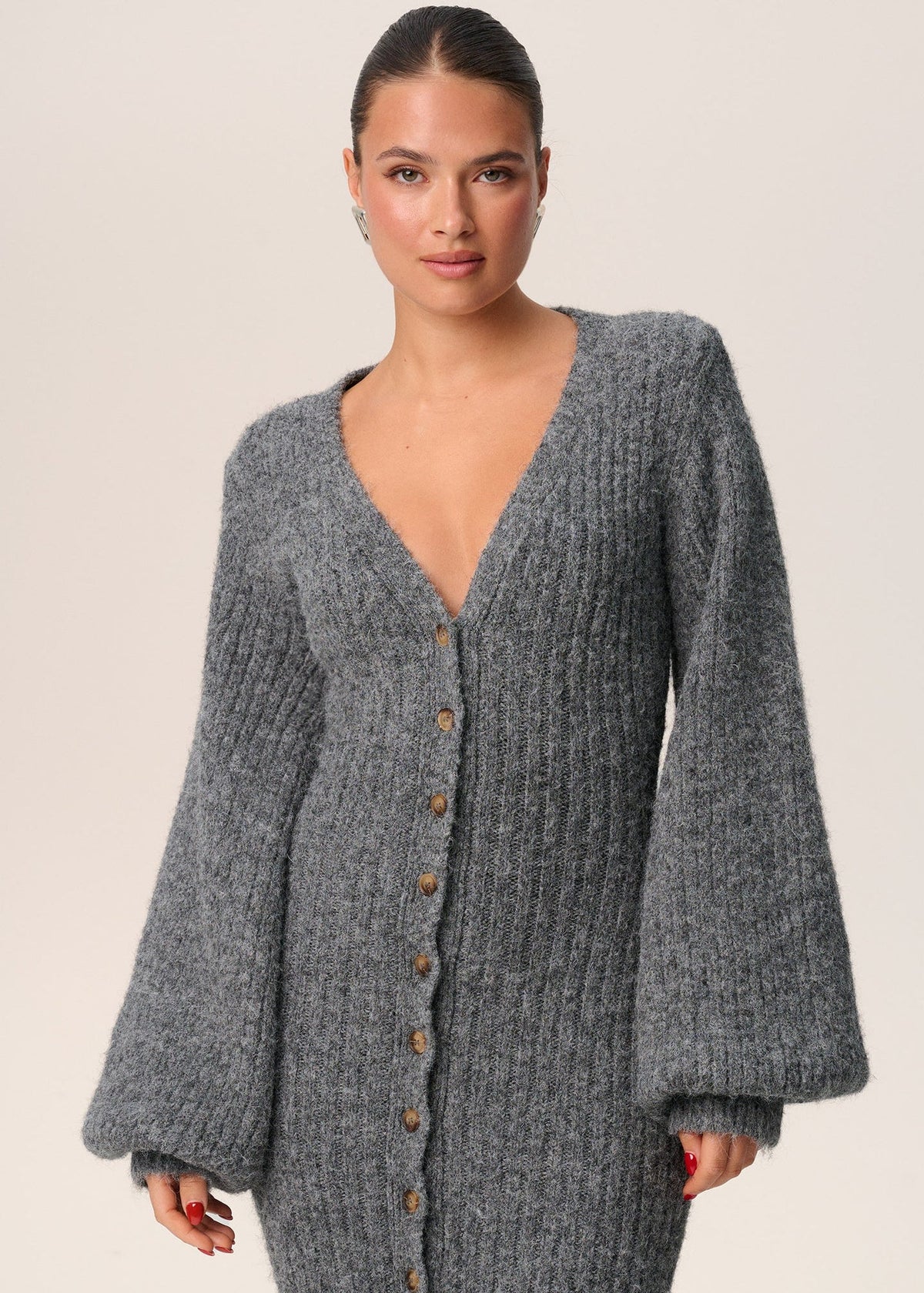 Langarm Kleid Damen | Durchgeknöpft & Bodenlang