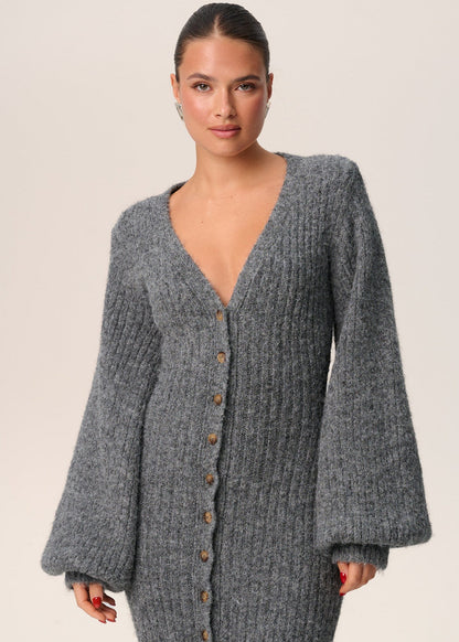Langarm Kleid Damen | Durchgeknöpft & Bodenlang