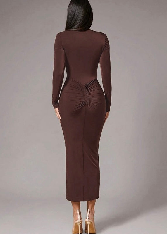 Langarm Kleid Damen | Figurbetonte Passform & Raffungen
