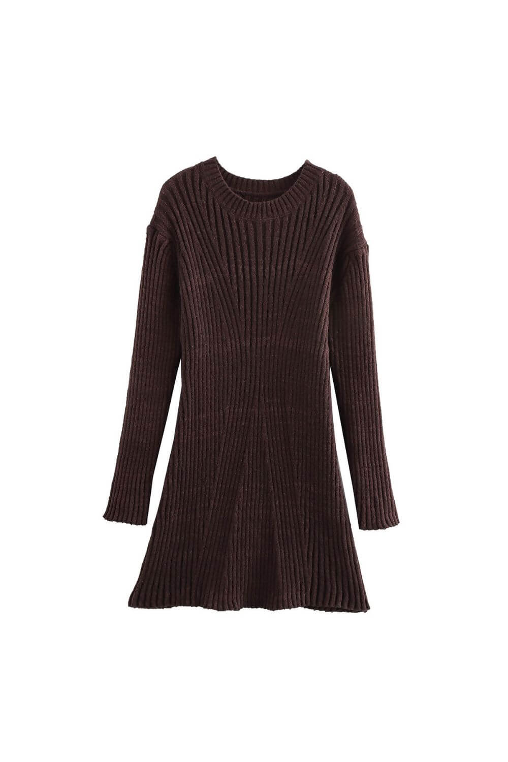 Langarm Kleid Damen | Rippstruktur & Taillierte Silhouette