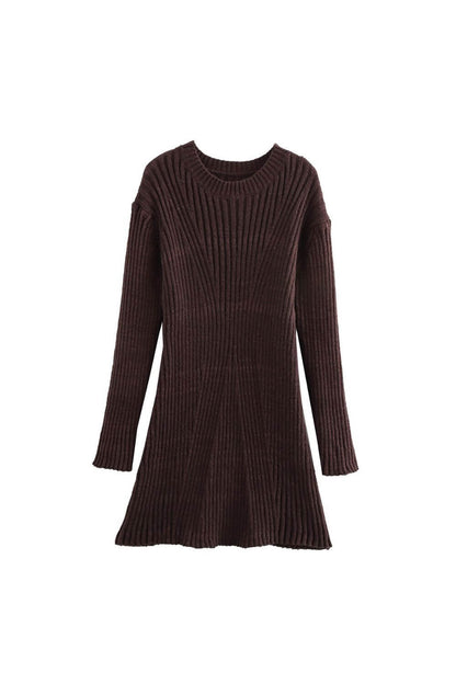 Langarm Kleid Damen | Rippstruktur & Taillierte Silhouette