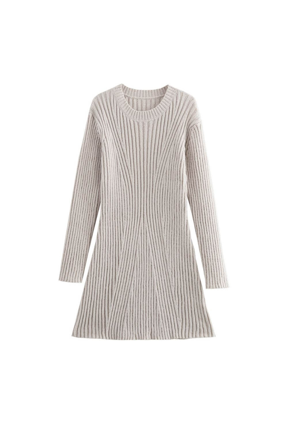 Langarm Kleid Damen | Rippstruktur & Taillierte Silhouette