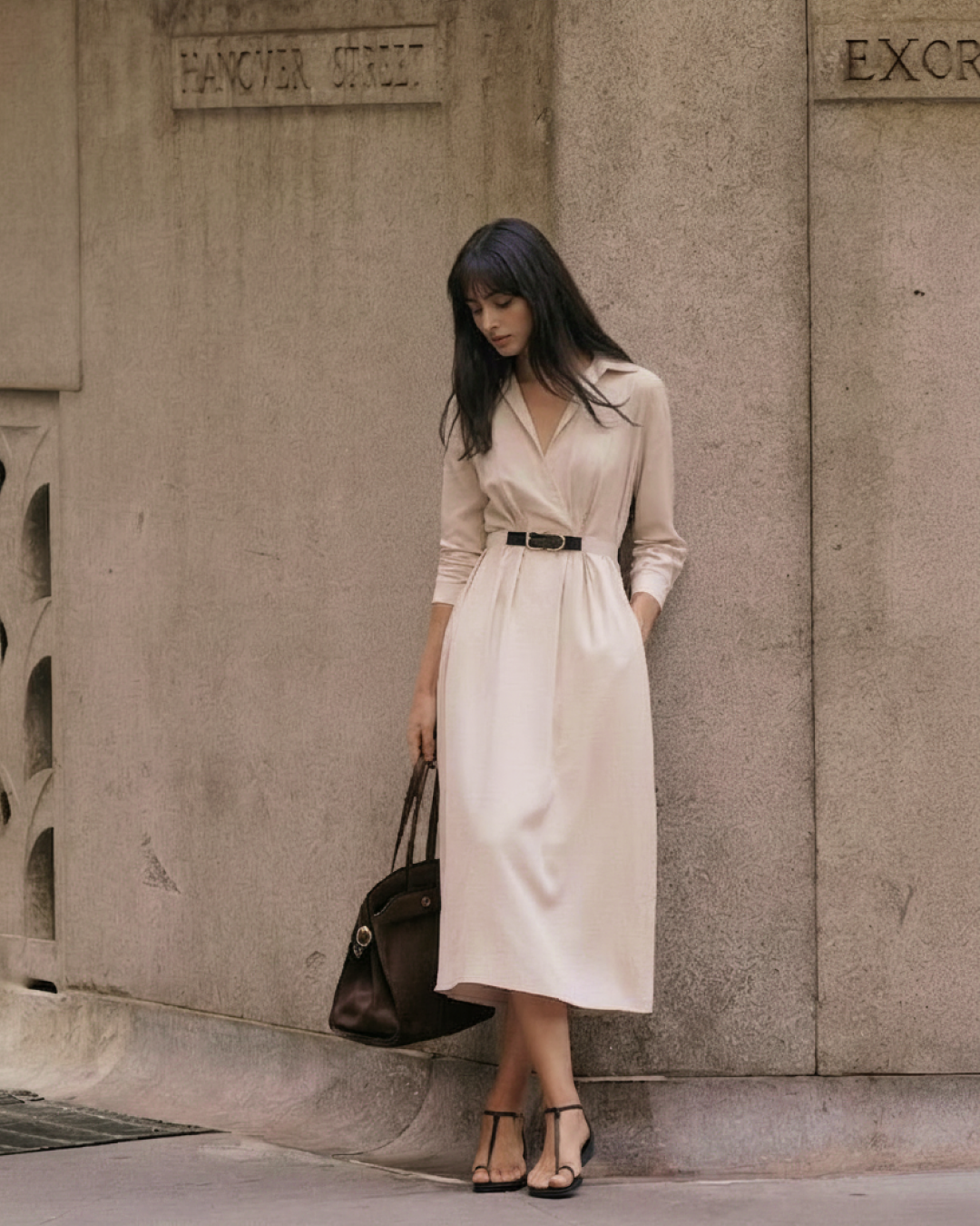 Langarm Kleid Damen | Taillierte Silhouette & Reverskragen