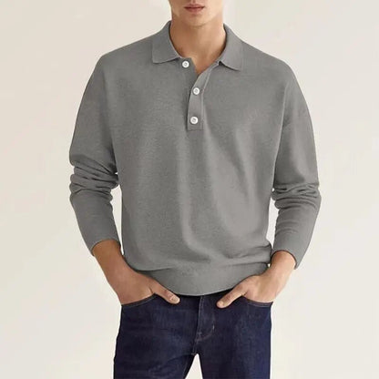 Langarm Polo Herren aus Feinstrick | Polokragen & Knopfleiste