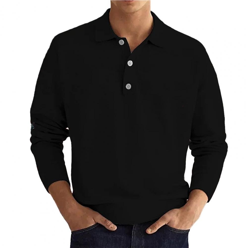 Langarm Polo Herren aus Feinstrick | Polokragen & Knopfleiste