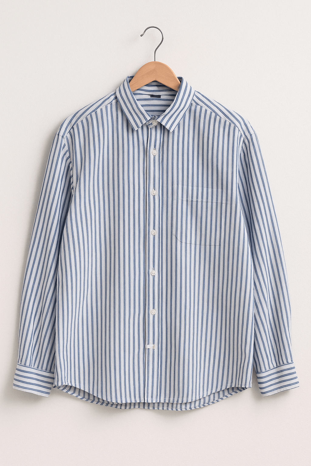 Langarm Polo Herren gestreift | Button-Down-Kragen & Brusttasche