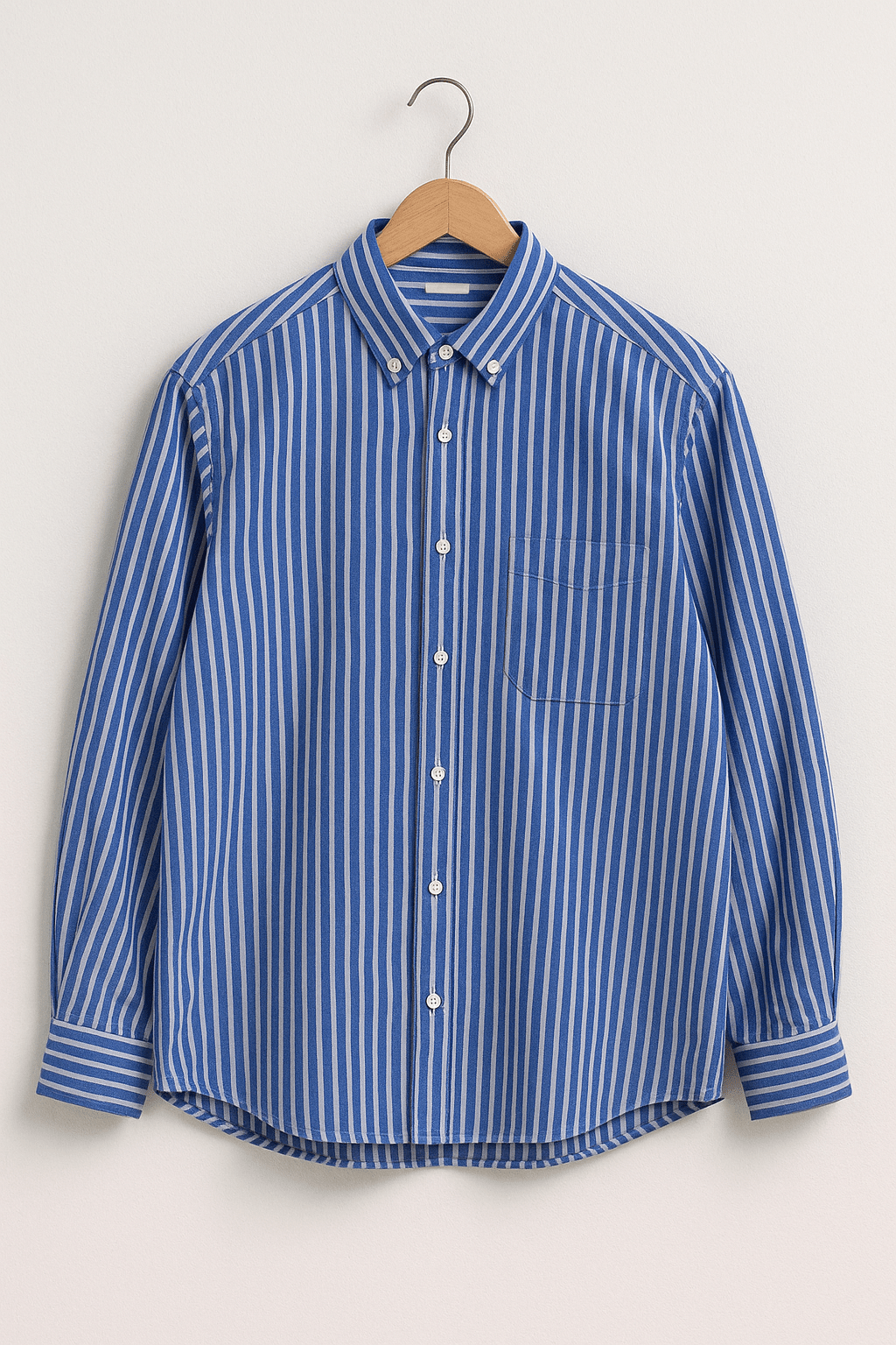 Langarm Polo Herren gestreift | Button-Down-Kragen & Brusttasche