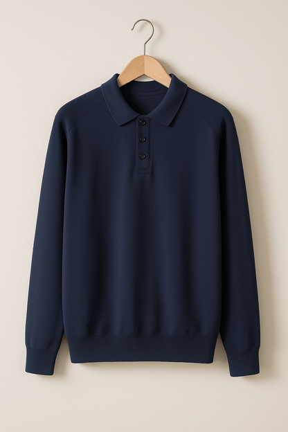 Langarm Polo Herren mit Polokragen | Feinstrick & Knopfleiste