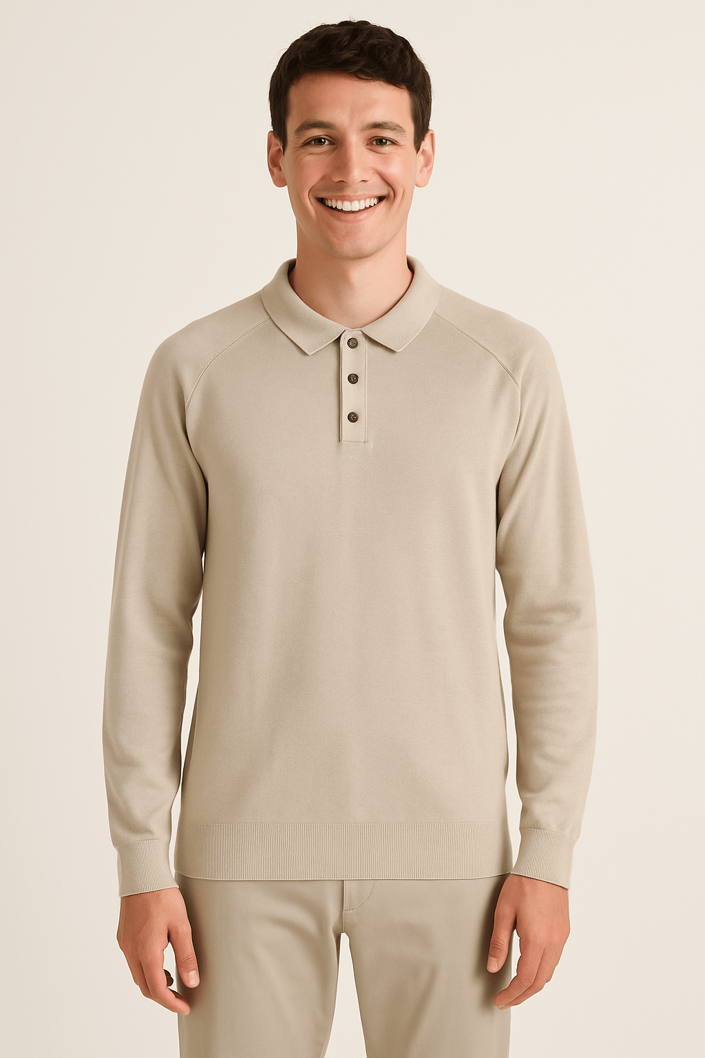 Langarm Polo Herren mit Polokragen | Feinstrick & Knopfleiste