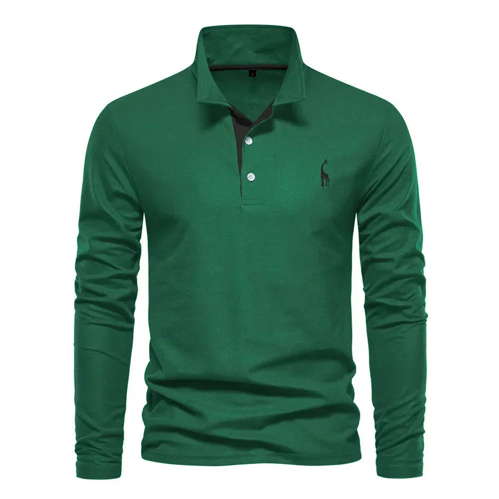 Langarm Poloshirt Herren | Polokragen & Kontrast-Details