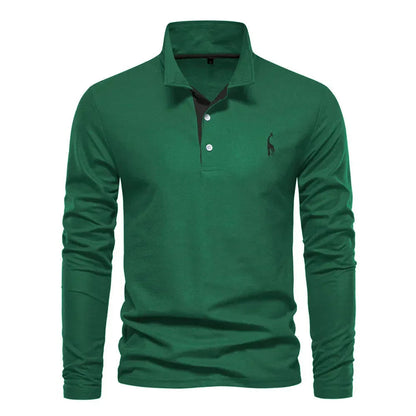 Langarm Poloshirt Herren | Polokragen & Kontrast-Details