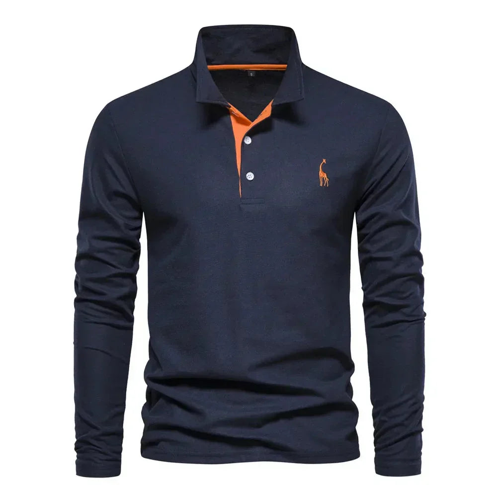 Langarm Poloshirt Herren | Polokragen & Kontrast-Details