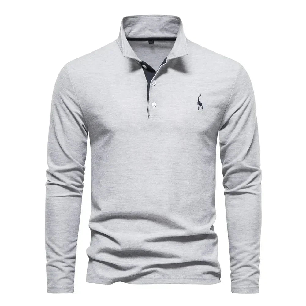 Langarm Poloshirt Herren | Polokragen & Kontrast-Details