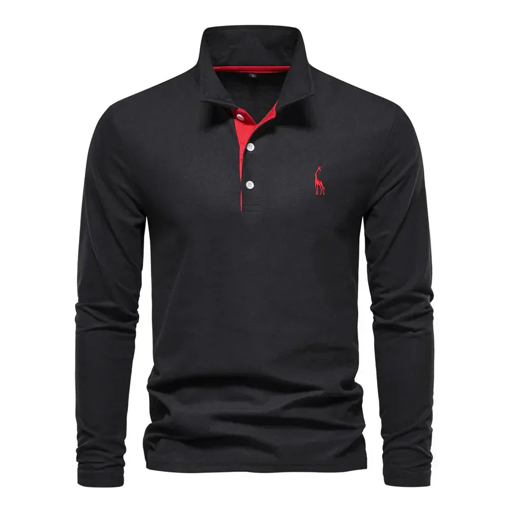 Langarm Poloshirt Herren | Polokragen & Kontrast-Details