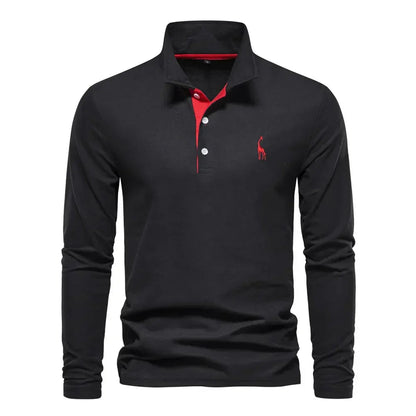 Langarm Poloshirt Herren | Polokragen & Kontrast-Details