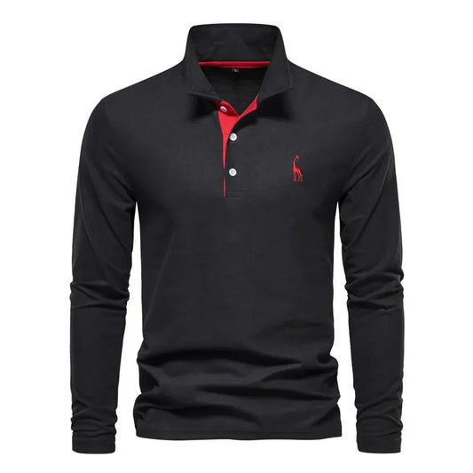 Langarm Poloshirt Herren | Polokragen & Kontrast-Details