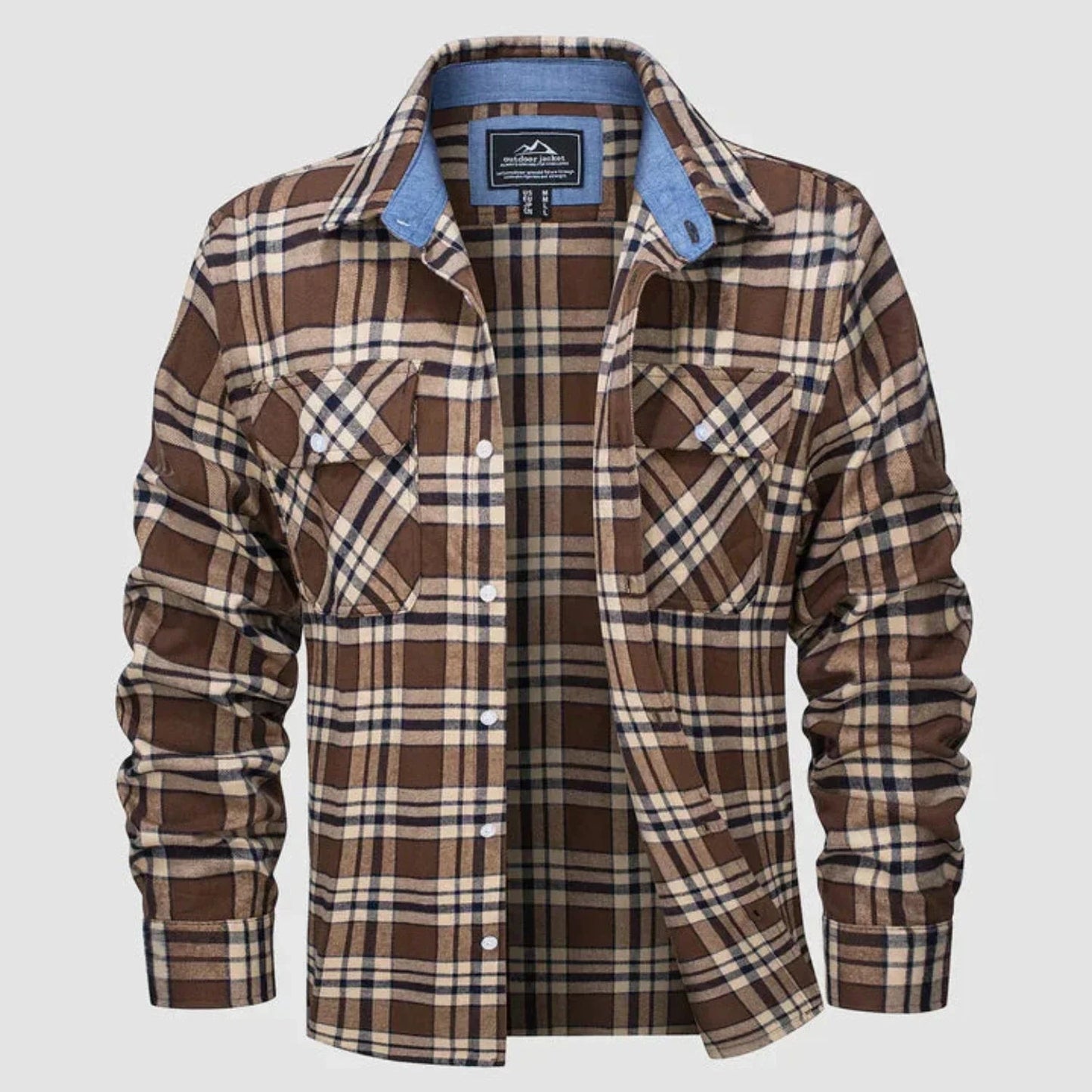 Langarm-Poloshirt für Herren | Karomuster