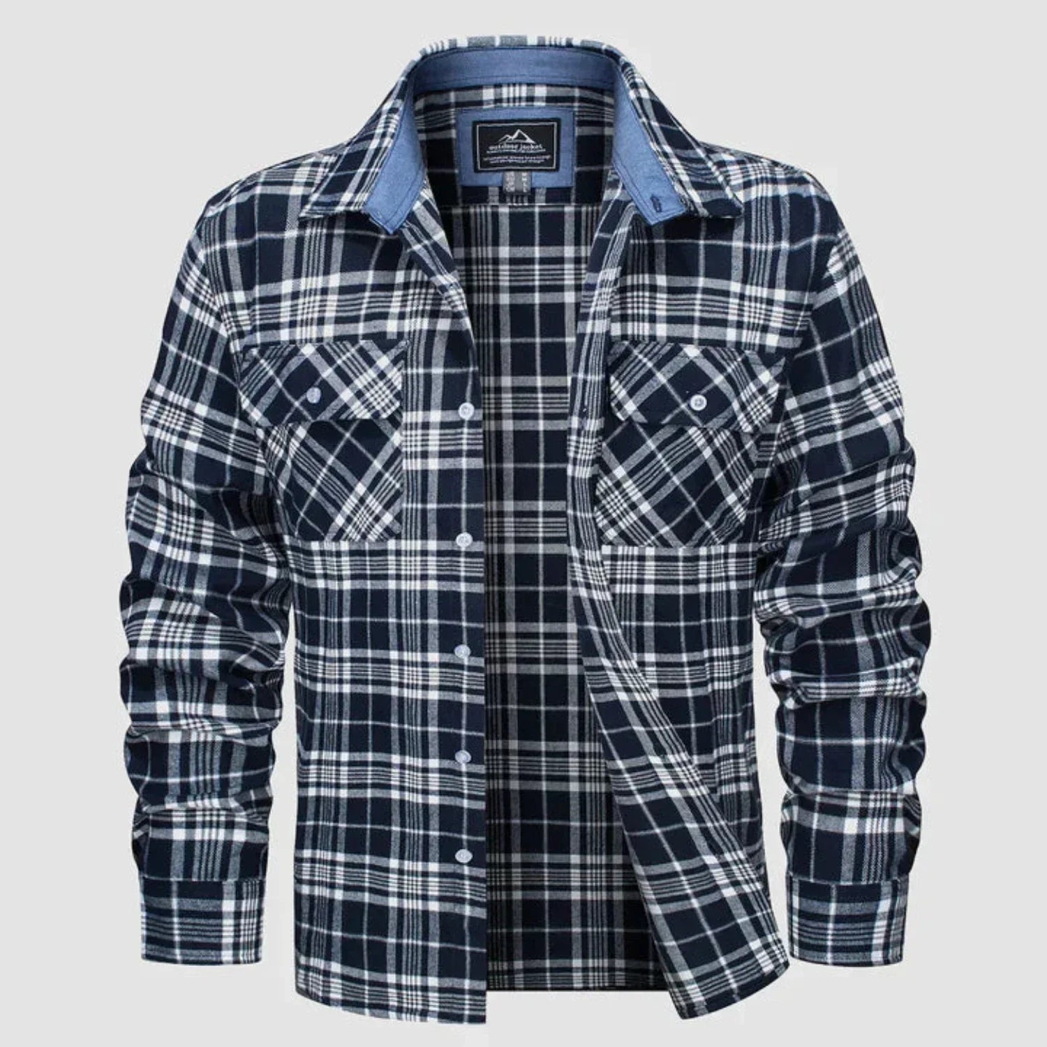 Langarm-Poloshirt für Herren | Karomuster