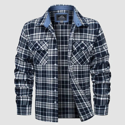 Langarm-Poloshirt für Herren | Karomuster