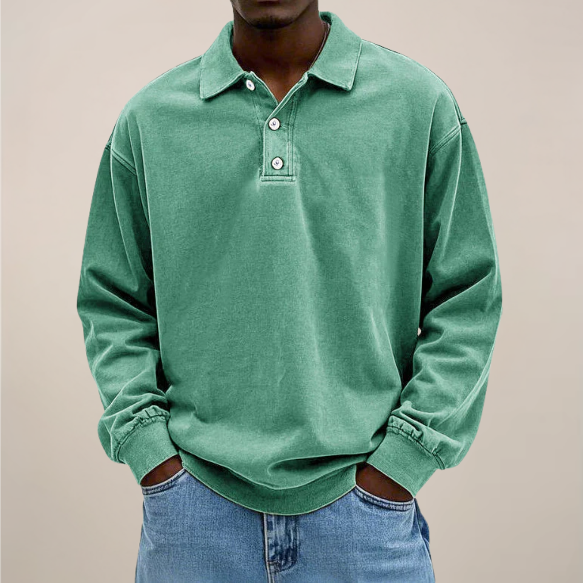 Langarm-Poloshirt für Herren | Weiche Baumwollmischung