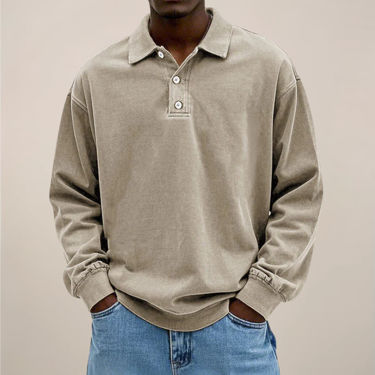 Langarm-Poloshirt für Herren | Weiche Baumwollmischung