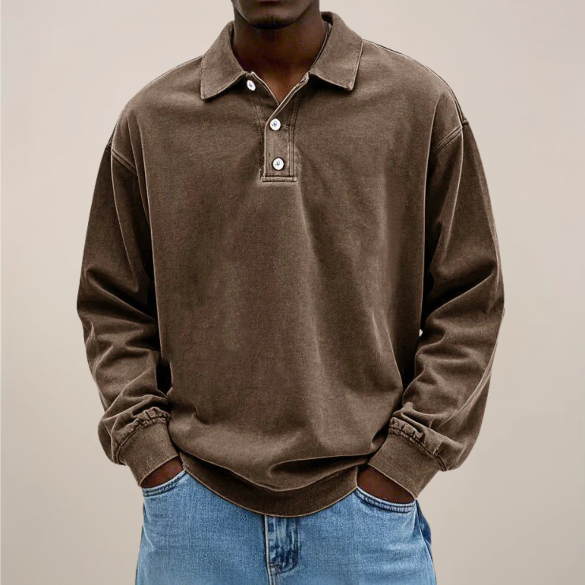 Langarm-Poloshirt für Herren | Weiche Baumwollmischung