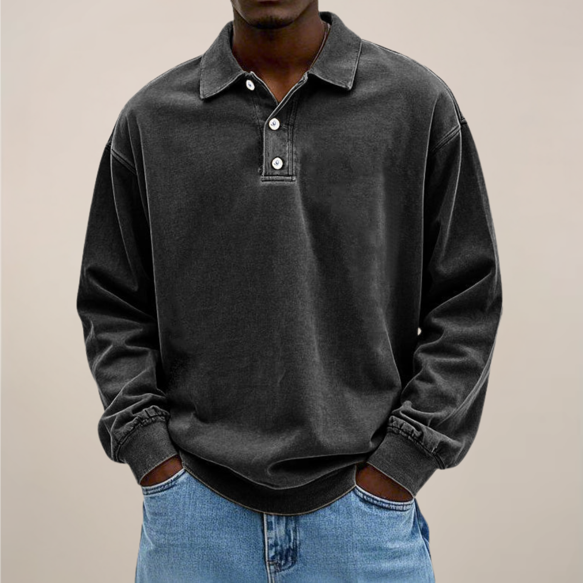 Langarm-Poloshirt für Herren | Weiche Baumwollmischung