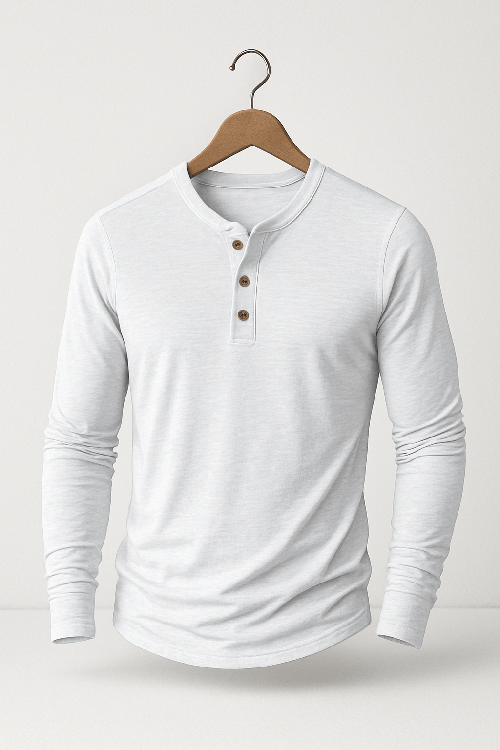 Langarm Shirt Herren mit Knopfleiste | Henley-Look & Rundhals