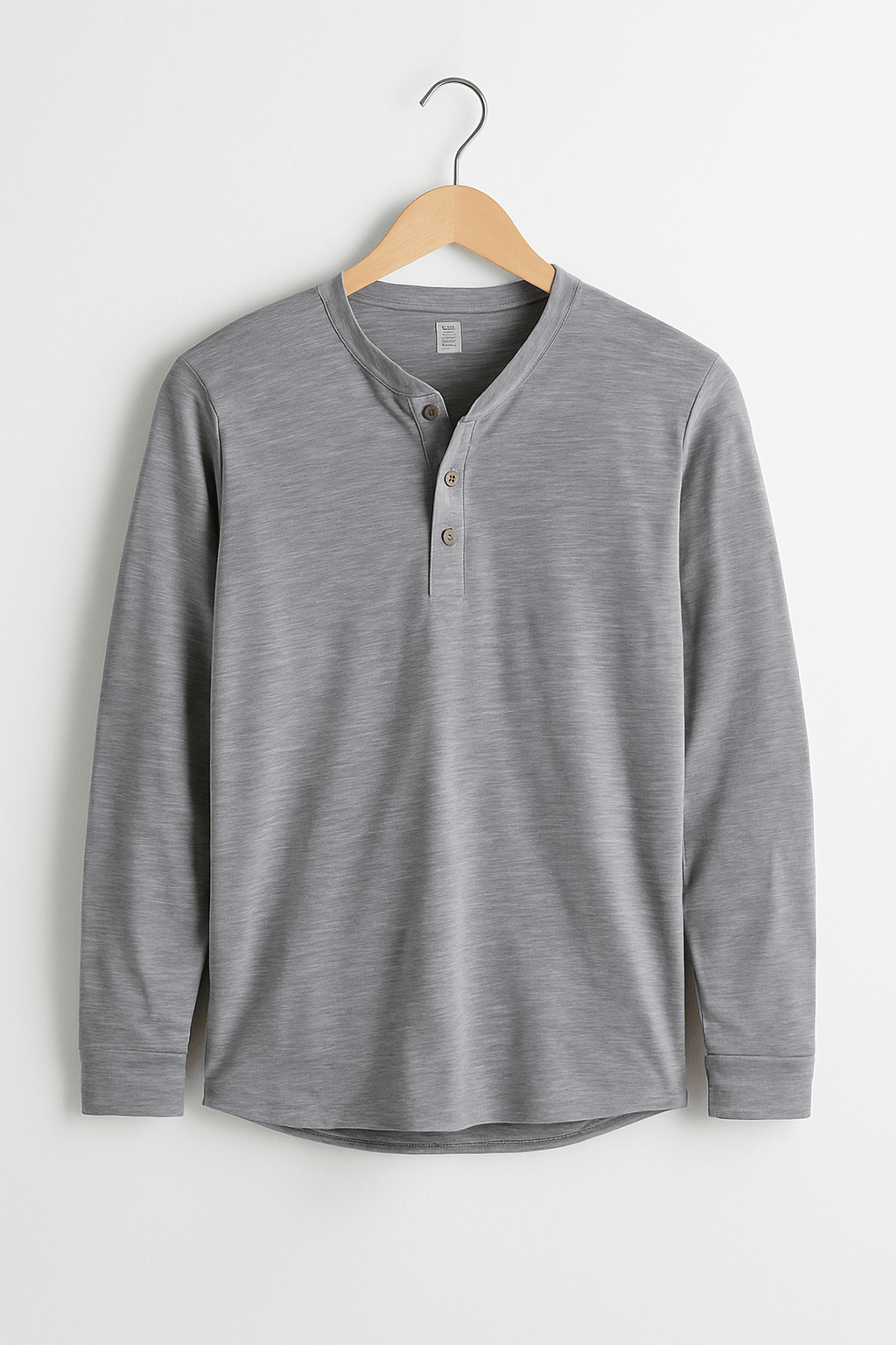 Langarm Shirt Herren mit Knopfleiste | Henley-Look & Rundhals